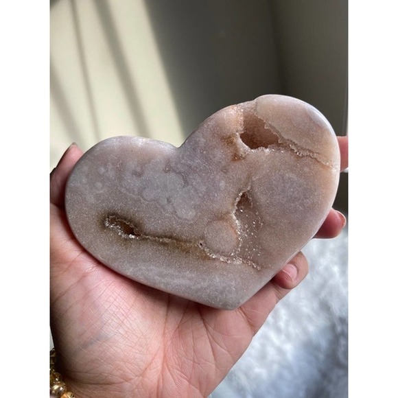 Druzy Pink Amethyst Heart - Picture 1 of 2